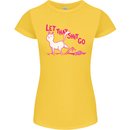 Cat Let that Sh!t Go Funny Pet Kitten Rude Womens Petite Cut T-Shirt Yellow