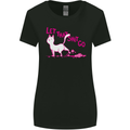 Cat Let that Sh!t Go Funny Pet Kitten Rude Womens Wider Cut T-Shirt Black