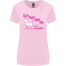 Cat Let that Sh!t Go Funny Pet Kitten Rude Womens Wider Cut T-Shirt Light Pink