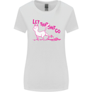 Cat Let that Sh!t Go Funny Pet Kitten Rude Womens Wider Cut T-Shirt White