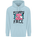 Cat My Happy Face Funny Grumpy Childrens Kids Hoodie Light Blue