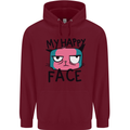 Cat My Happy Face Funny Grumpy Childrens Kids Hoodie Maroon