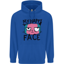 Cat My Happy Face Funny Grumpy Childrens Kids Hoodie Royal Blue