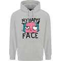 Cat My Happy Face Funny Grumpy Childrens Kids Hoodie Sports Grey