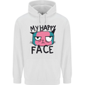 Cat My Happy Face Funny Grumpy Childrens Kids Hoodie White