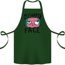 Cat My Happy Face Funny Grumpy Cotton Apron 100% Organic Forest Green