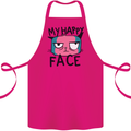 Cat My Happy Face Funny Grumpy Cotton Apron 100% Organic Pink