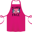 Cat My Happy Face Funny Grumpy Cotton Apron 100% Organic Pink