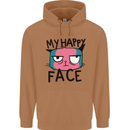 Cat My Happy Face Funny Grumpy Mens 80% Cotton Hoodie Caramel Latte