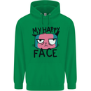 Cat My Happy Face Funny Grumpy Mens 80% Cotton Hoodie Irish Green