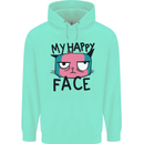 Cat My Happy Face Funny Grumpy Mens 80% Cotton Hoodie Peppermint