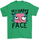Cat My Happy Face Funny Grumpy Mens T-Shirt Cotton Gildan Irish Green