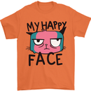 Cat My Happy Face Funny Grumpy Mens T-Shirt Cotton Gildan Orange