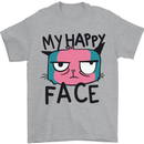 Cat My Happy Face Funny Grumpy Mens T-Shirt Cotton Gildan Sports Grey