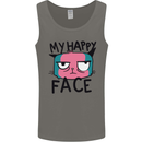 Cat My Happy Face Funny Grumpy Mens Vest Tank Top Charcoal