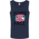 Cat My Happy Face Funny Grumpy Mens Vest Tank Top Navy Blue