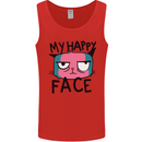 Cat My Happy Face Funny Grumpy Mens Vest Tank Top Red