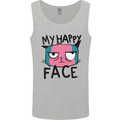Cat My Happy Face Funny Grumpy Mens Vest Tank Top Sports Grey