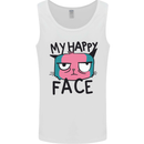Cat My Happy Face Funny Grumpy Mens Vest Tank Top White