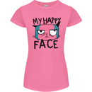 Cat My Happy Face Funny Grumpy Womens Petite Cut T-Shirt Azalea