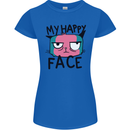 Cat My Happy Face Funny Grumpy Womens Petite Cut T-Shirt Royal Blue