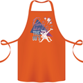Cat Purrty Like It's the 80's Cotton Apron 100% Organic Orange