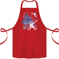 Cat Purrty Like It's the 80's Cotton Apron 100% Organic Red