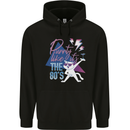 Cat Purrty Like It's the 80's Mens 80% Cotton Hoodie Black