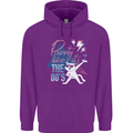 Cat Purrty Like It's the 80's Mens 80% Cotton Hoodie Purple