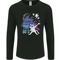 Cat Purrty Like It's the 80's Mens Long Sleeve T-Shirt Black