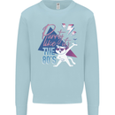 Cat Purrty Like It's the 80's Mens Sweatshirt Jumper Light Blue