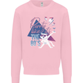 Cat Purrty Like It's the 80's Mens Sweatshirt Jumper Light Pink