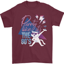 Cat Purrty Like It's the 80's Mens T-Shirt Cotton Gildan Maroon