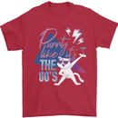 Cat Purrty Like It's the 80's Mens T-Shirt Cotton Gildan Red