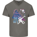 Cat Purrty Like It's the 80's Mens V-Neck Cotton T-Shirt Charcoal