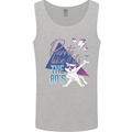 Cat Purrty Like It's the 80's Mens Vest Tank Top Sports Grey