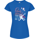 Cat Purrty Like It's the 80's Womens Petite Cut T-Shirt Royal Blue