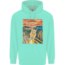 Cat Scream Painting Parody Childrens Kids Hoodie Peppermint