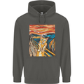 Cat Scream Painting Parody Childrens Kids Hoodie Storm Grey