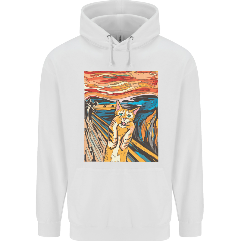 Cat Scream Painting Parody Childrens Kids Hoodie White