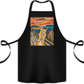 Cat Scream Painting Parody Cotton Apron 100% Organic Black