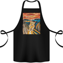 Cat Scream Painting Parody Cotton Apron 100% Organic Black