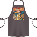 Cat Scream Painting Parody Cotton Apron 100% Organic Dark Grey