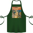 Cat Scream Painting Parody Cotton Apron 100% Organic Forest Green