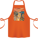 Cat Scream Painting Parody Cotton Apron 100% Organic Orange