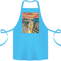 Cat Scream Painting Parody Cotton Apron 100% Organic Turquoise