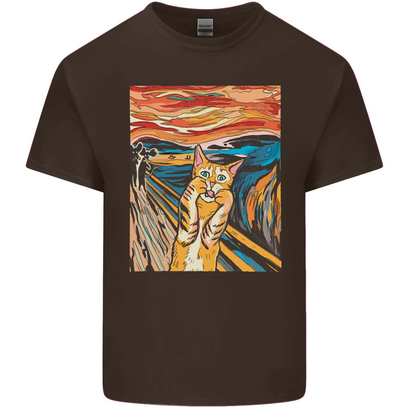 Cat Scream Painting Parody Kids T-Shirt Childrens Chocolate