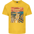 Cat Scream Painting Parody Kids T-Shirt Childrens Yellow
