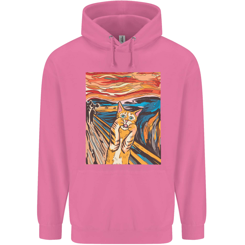 Cat Scream Painting Parody Mens 80% Cotton Hoodie Azelea