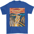 Cat Scream Painting Parody Mens T-Shirt Cotton Gildan Royal Blue